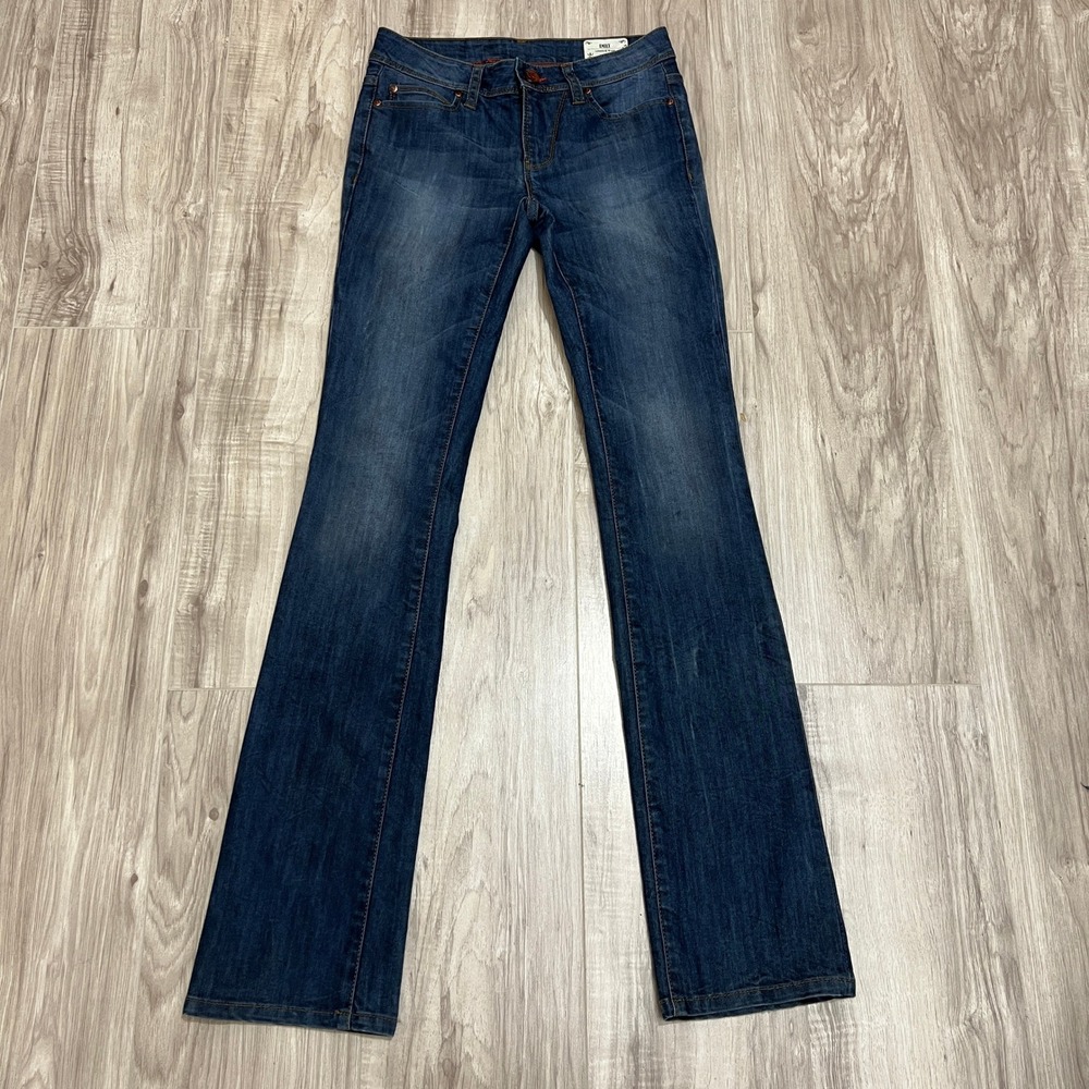 American Deluxe Emily Bootcut Jeans Dark Wash Embroidered Bird Size 26